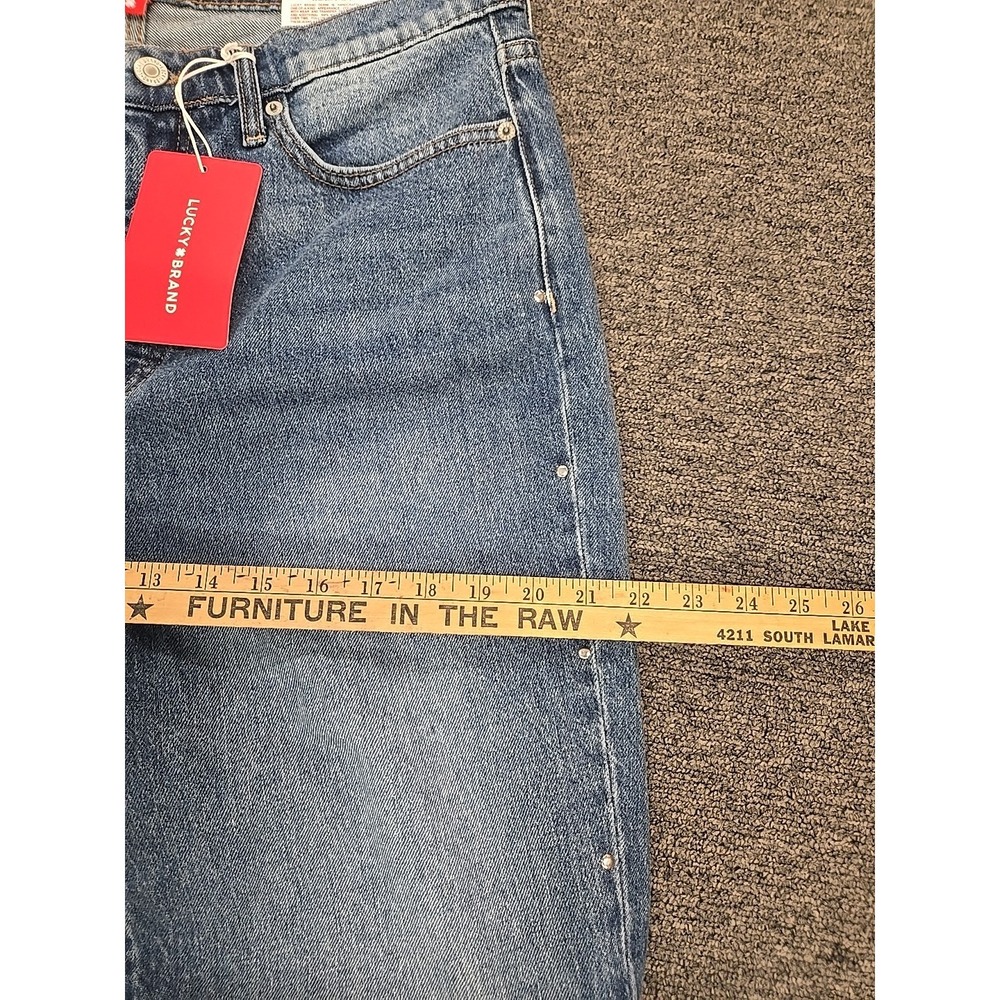 Lucky Brand Zoe High Rise Straight Jeans Womens 14/32L Blue Studded NWT - Picture 11 of 11